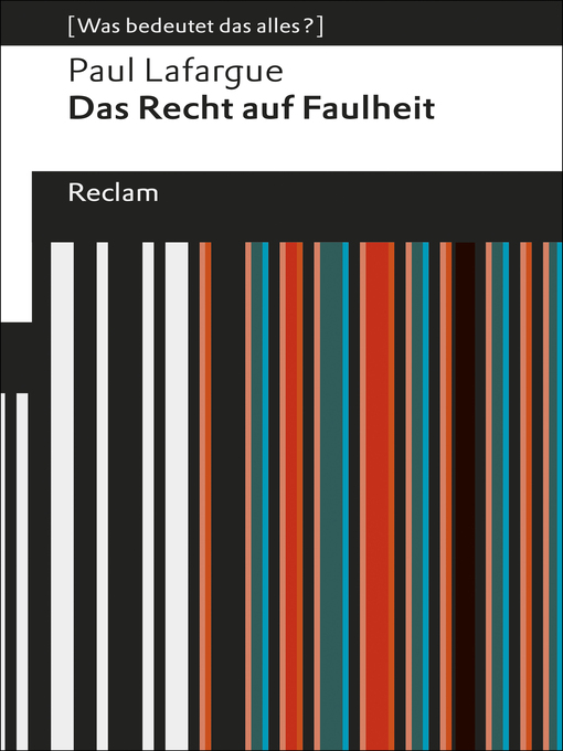 Title details for Das Recht auf Faulheit by Paul Lafargue - Available